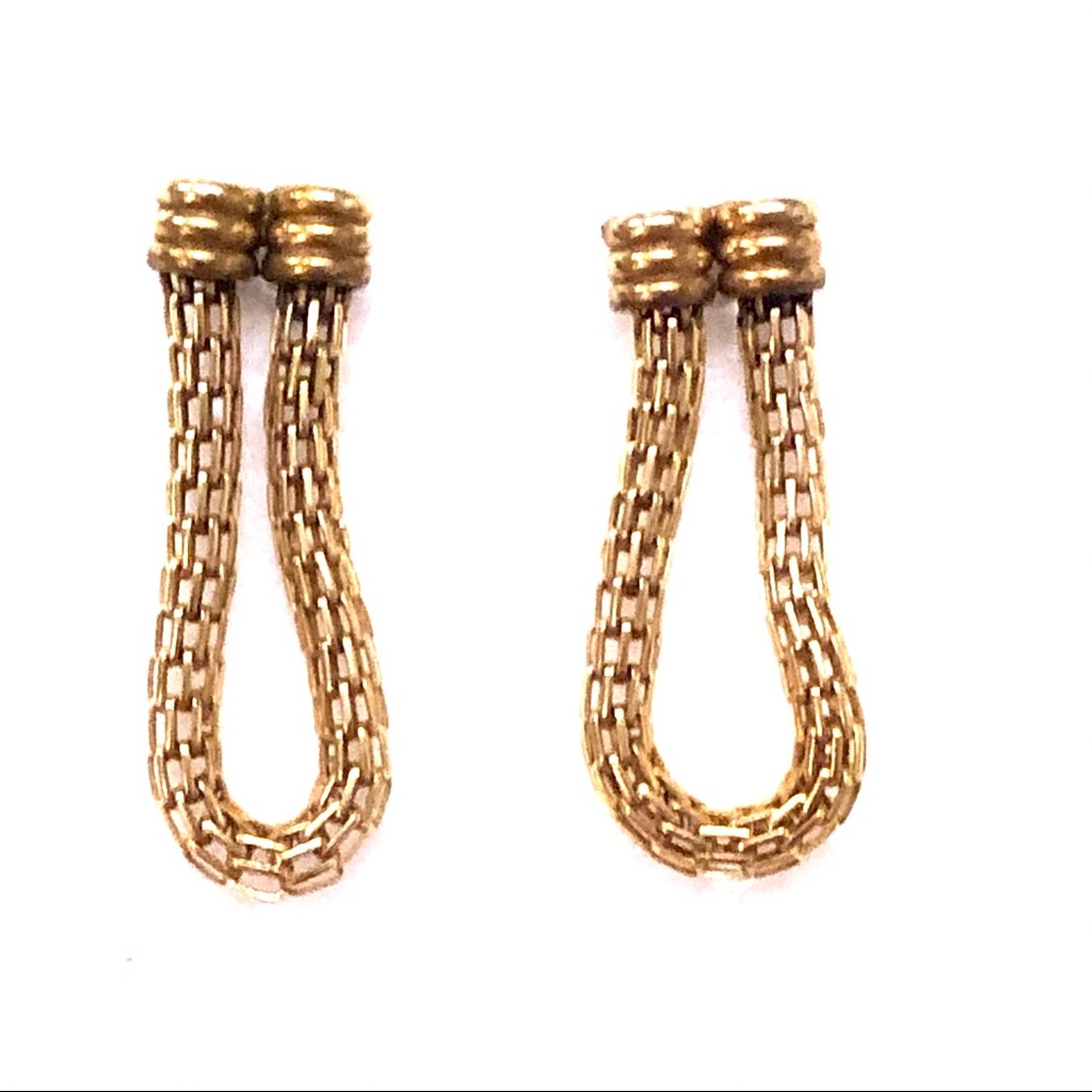 18k Gold Plated Sterling Silver Chain Earrings